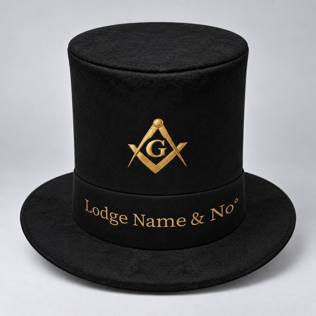 Master Mason Blue Lodge Novelty Hat - Black Velvet Gold Square & Compass G With Customization - Bricks Masons