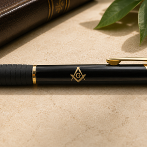 Master Mason Blue Lodge Pen - Golden Square & Compass G Engraving