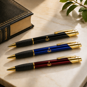 Past Master Blue Lodge Pen - Square & Compass with Quadrant Engraving