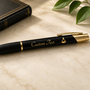 Past Master Blue Lodge Pen - Square & Compass with Quadrant Engraving Customizable