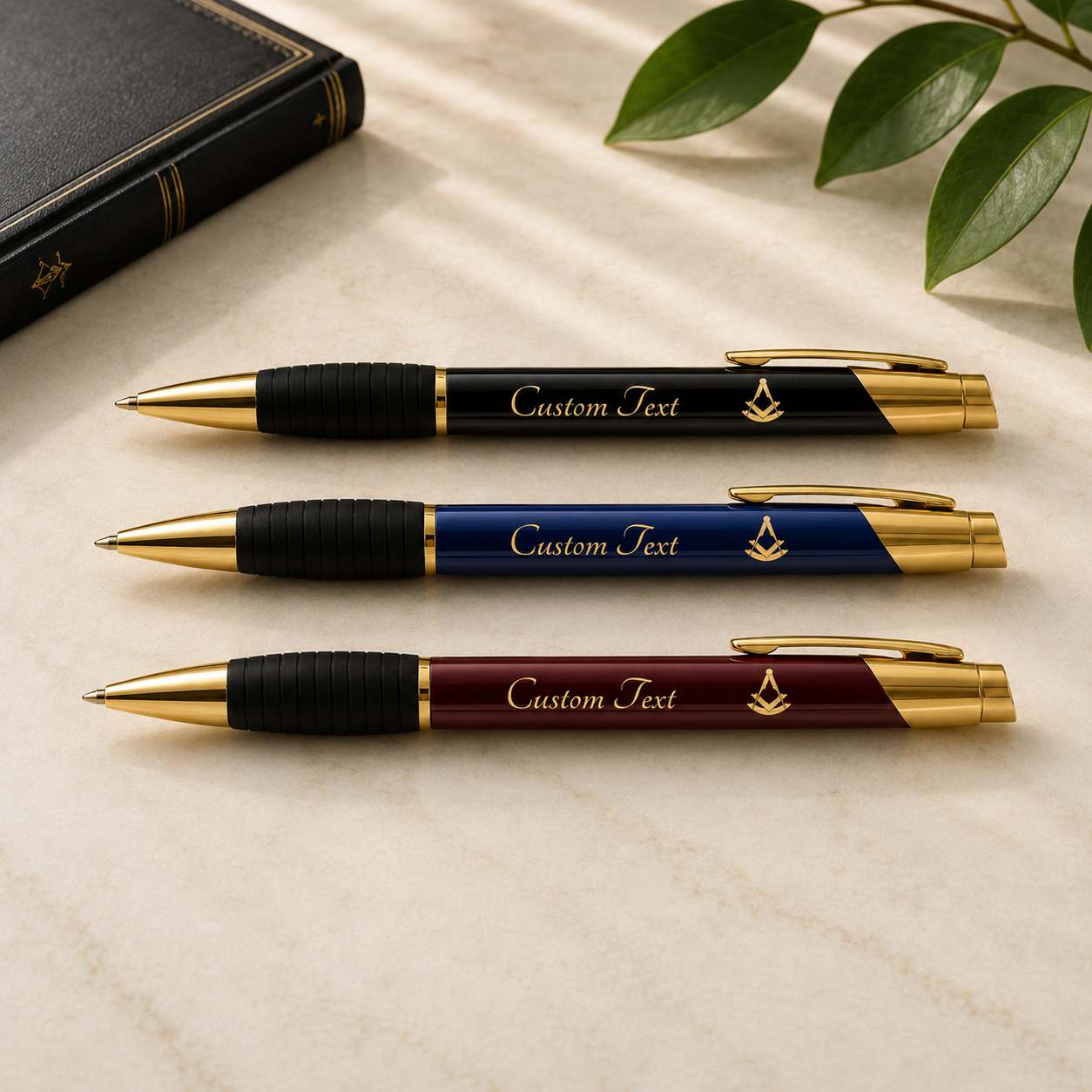 Past Master Blue Lodge Pen - Square & Compass with Quadrant Engraving Customizable