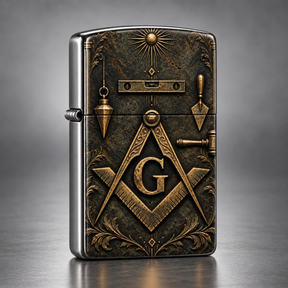 Master Mason Blue Lodge Lighter - Brushed Chrome Masonic Working Tools Zippo®