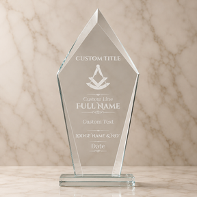 Past Master Blue Lodge Plaque - Square Compass & Quadrant Engraving with Customization