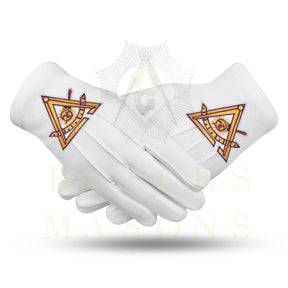 Past Thrice Illustrious Master Council Gloves - White Cotton - Bricks Masons