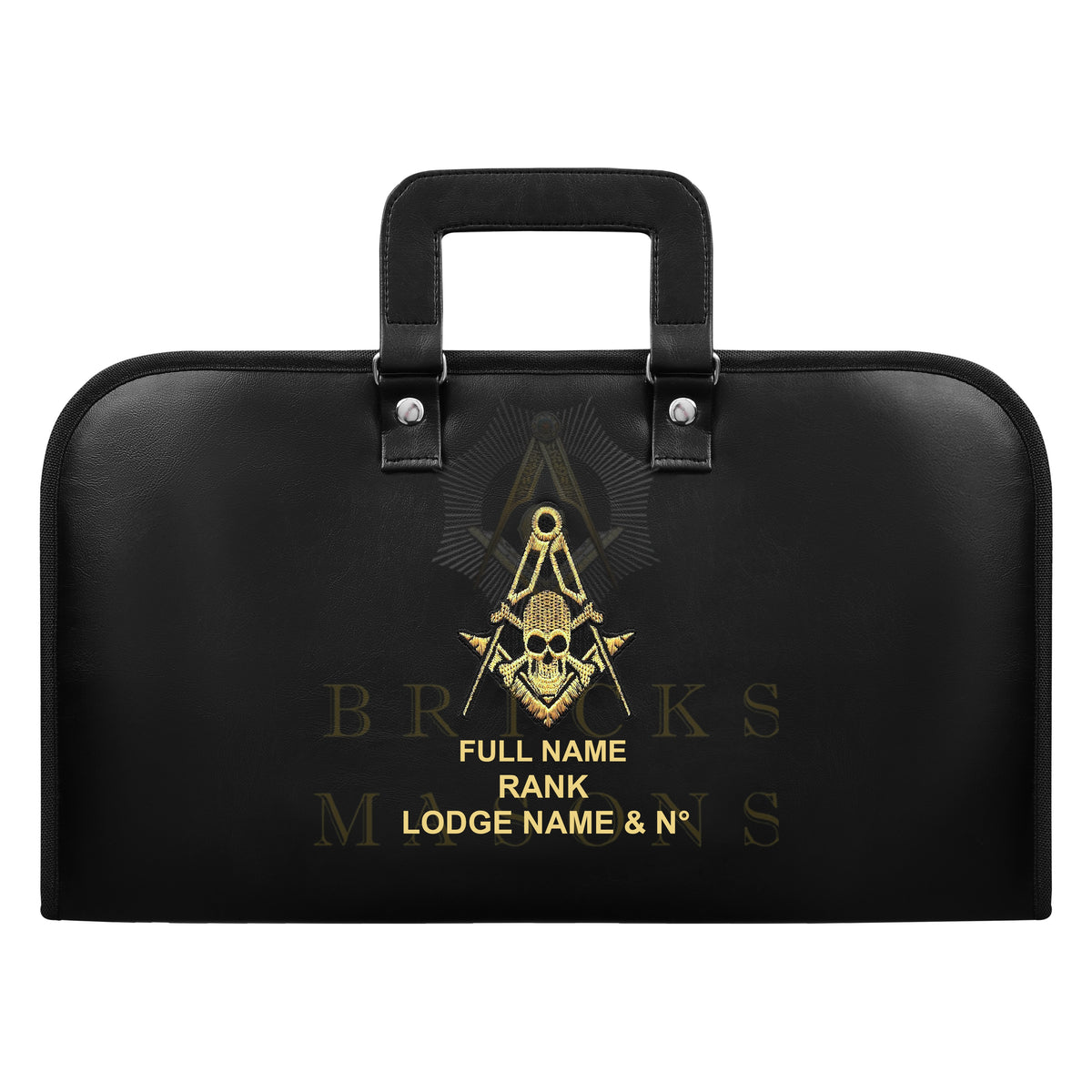 Widows Sons Chain Collar Case - Square & Compass Lightweight Soft Case Half Size - Bricks Masons