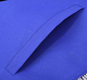 Past Master Blue Lodge Apron - Blue Velvet Silver Bullion With Wreath & Fringe - Bricks Masons