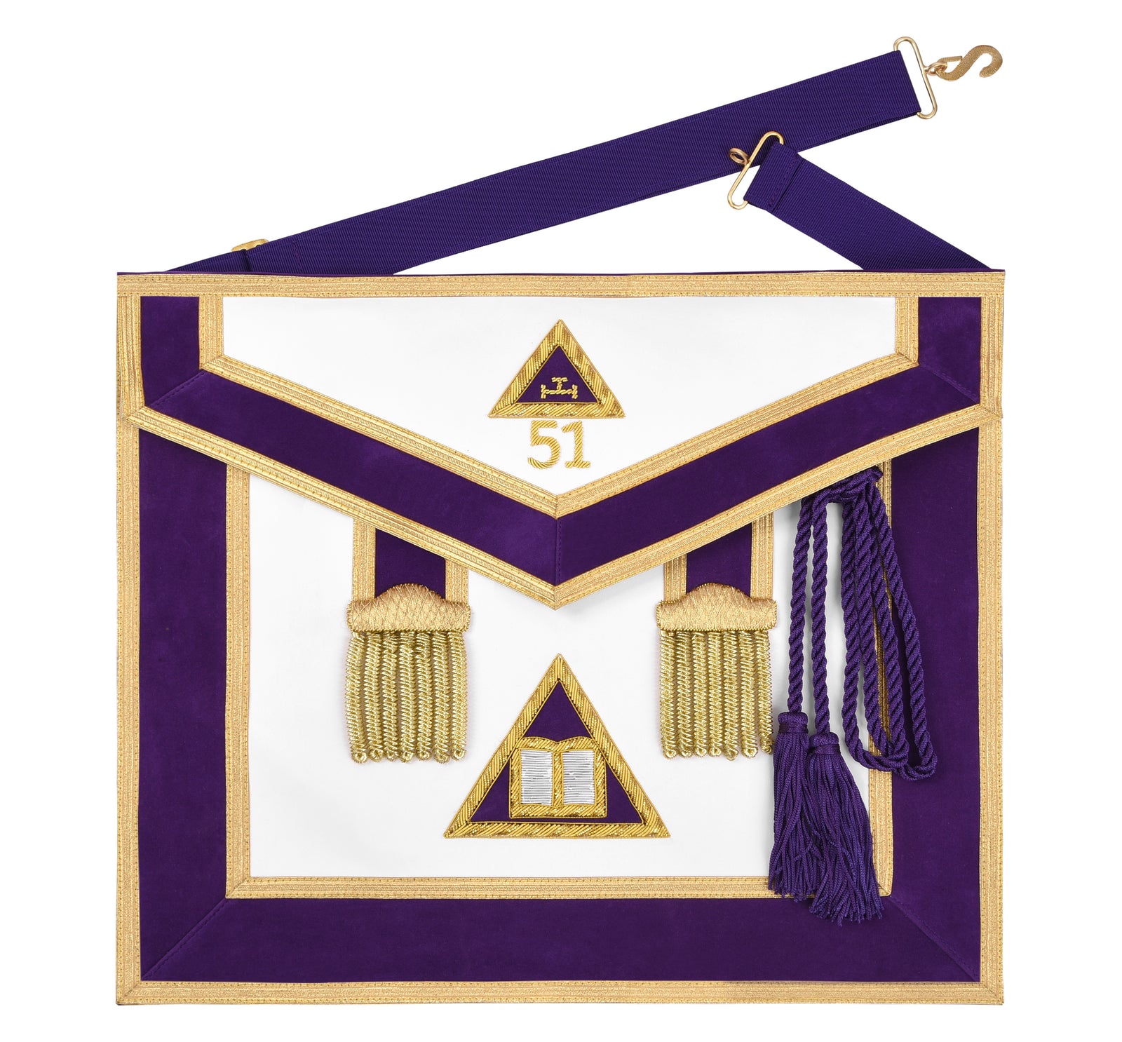 Home Chaplain Royal Arch Chapter Officer Apron - Purple Velvet with ...