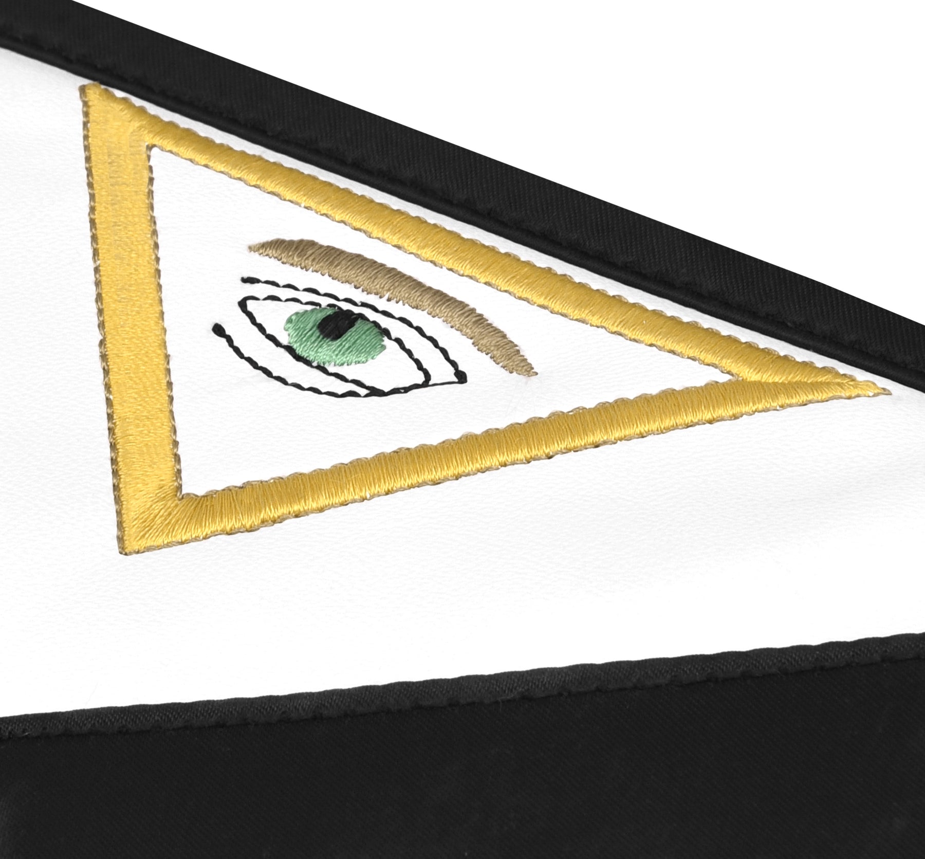 4th Degree Scottish Rite Apron - Black Moire Ribbon & Embroidered Wreath - Bricks Masons