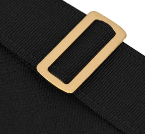 4th Degree Scottish Rite Apron - Black Moire Ribbon & Embroidered Wreath - Bricks Masons