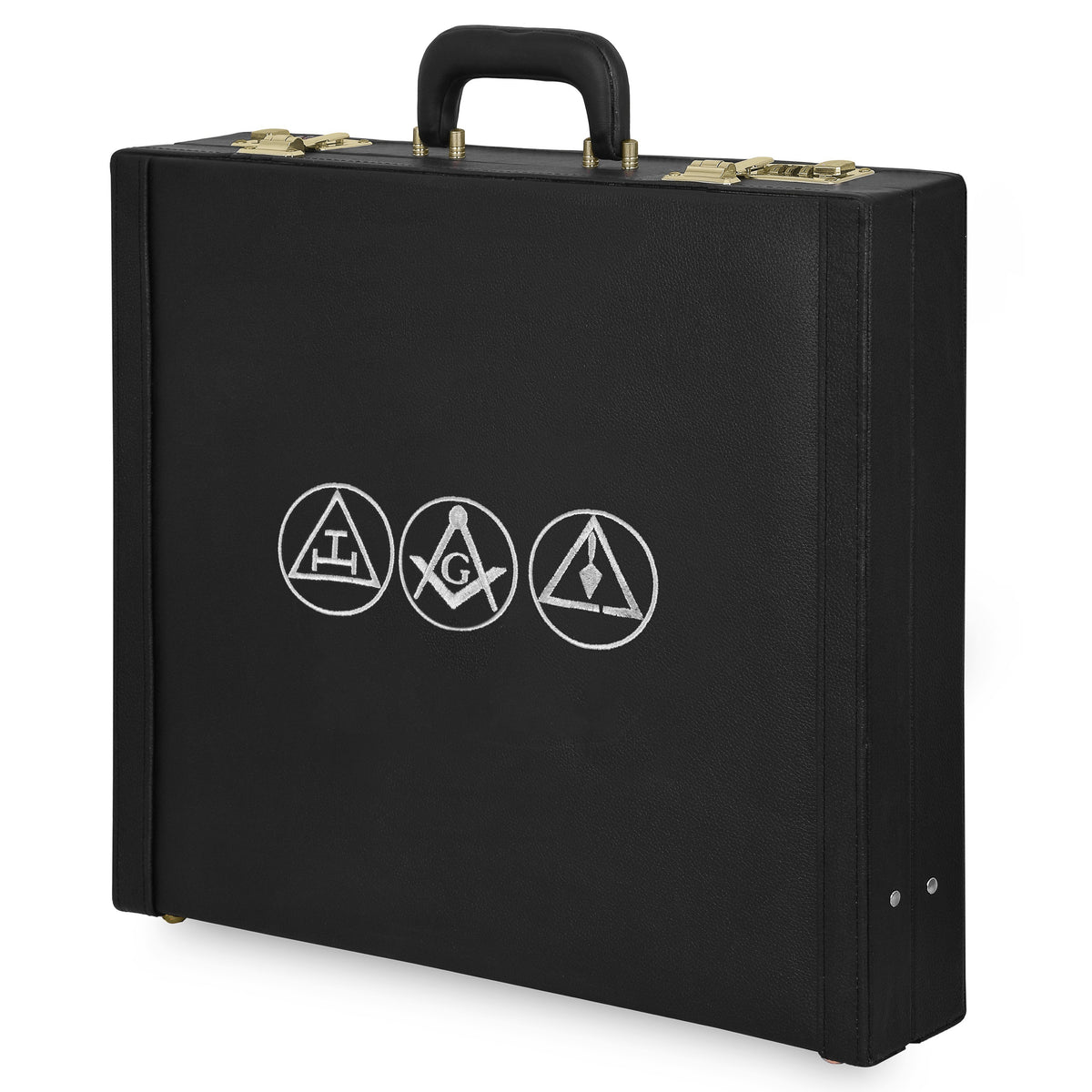York Rite Apron Case - Silver Emblem Machine Embroidery Various Sizes & Materials - Bricks Masons