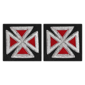 Past Grand Master Knights Templar Commandery Patch - Embroidered Black & Red - Bricks Masons
