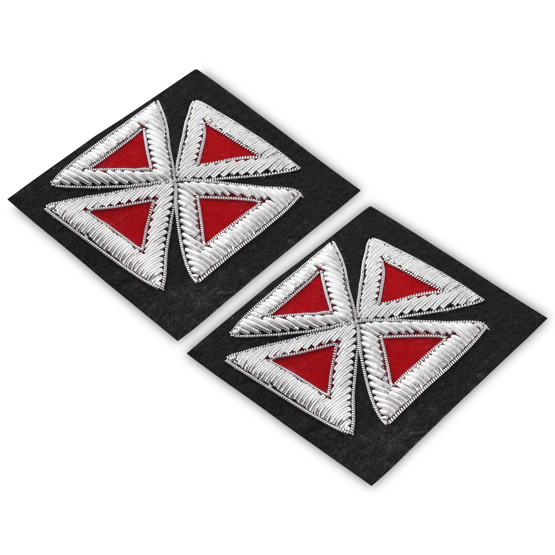 Past Grand Master Knights Templar Commandery Patch - Embroidered Black & Red - Bricks Masons