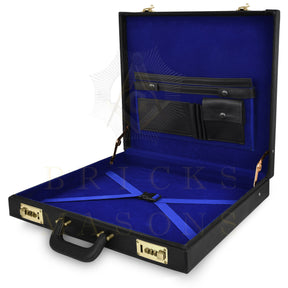 Past Master Blue Lodge Apron Case - Personalized Silver Emblem Various Sizes & Materials - Bricks Masons
