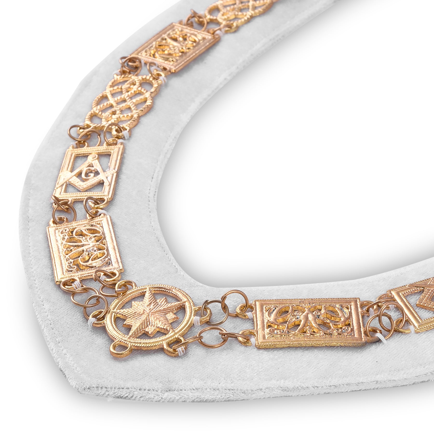 Chain Collar - White Ribbon Backing - Bricks Masons