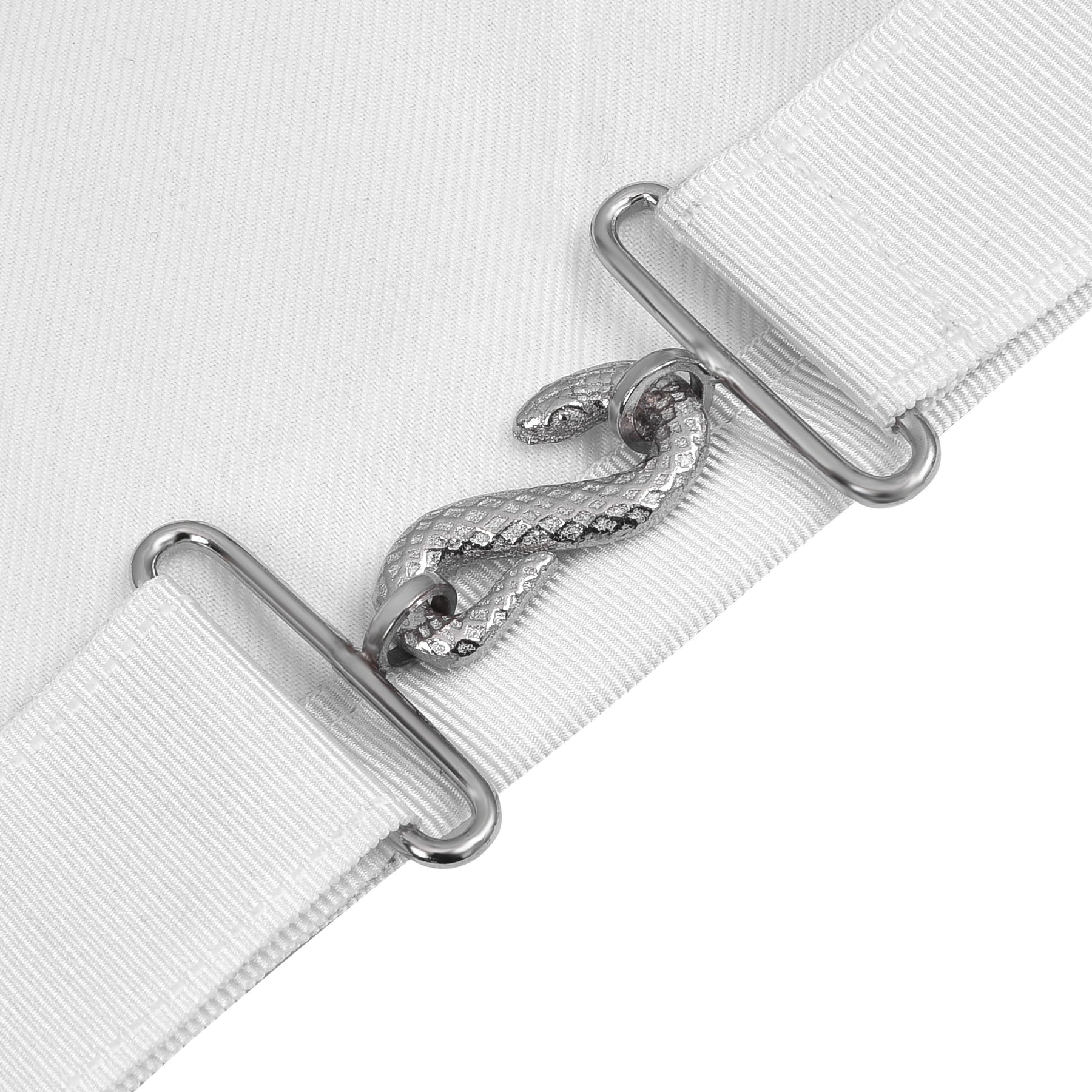 Past Grand Master Blue Lodge Apron - White Bullion Embroidery With Fringe - Bricks Masons