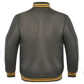 Shriners Jacket - Leather With Customizable Gold Embroidery - Bricks Masons