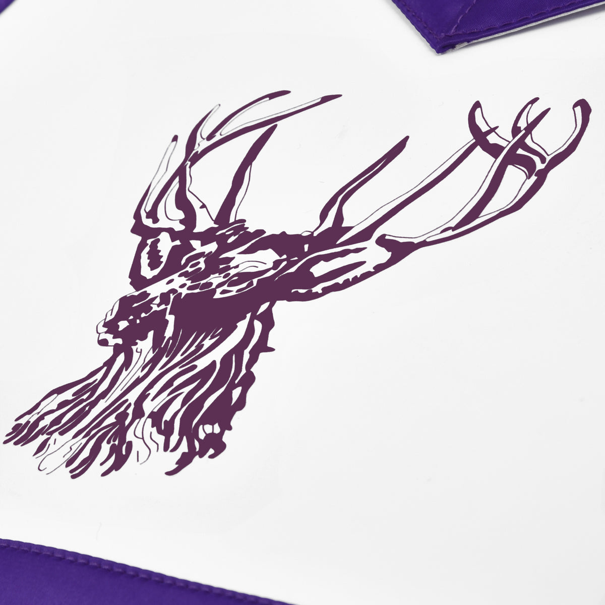 Elks of the World Apron - Purple Satin Borders With White Tape Ties - Bricks Masons