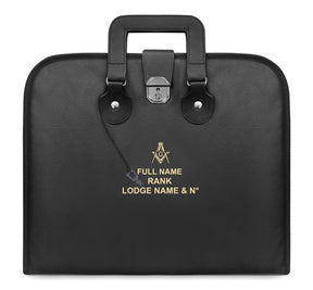 Master Mason Blue Lodge Apron Case - Gold Embroidery With Soft Imitation Leather - Bricks Masons