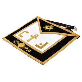 Apron - Ankh Cross Gold Bullion With Silver Braid Fringe - Bricks Masons