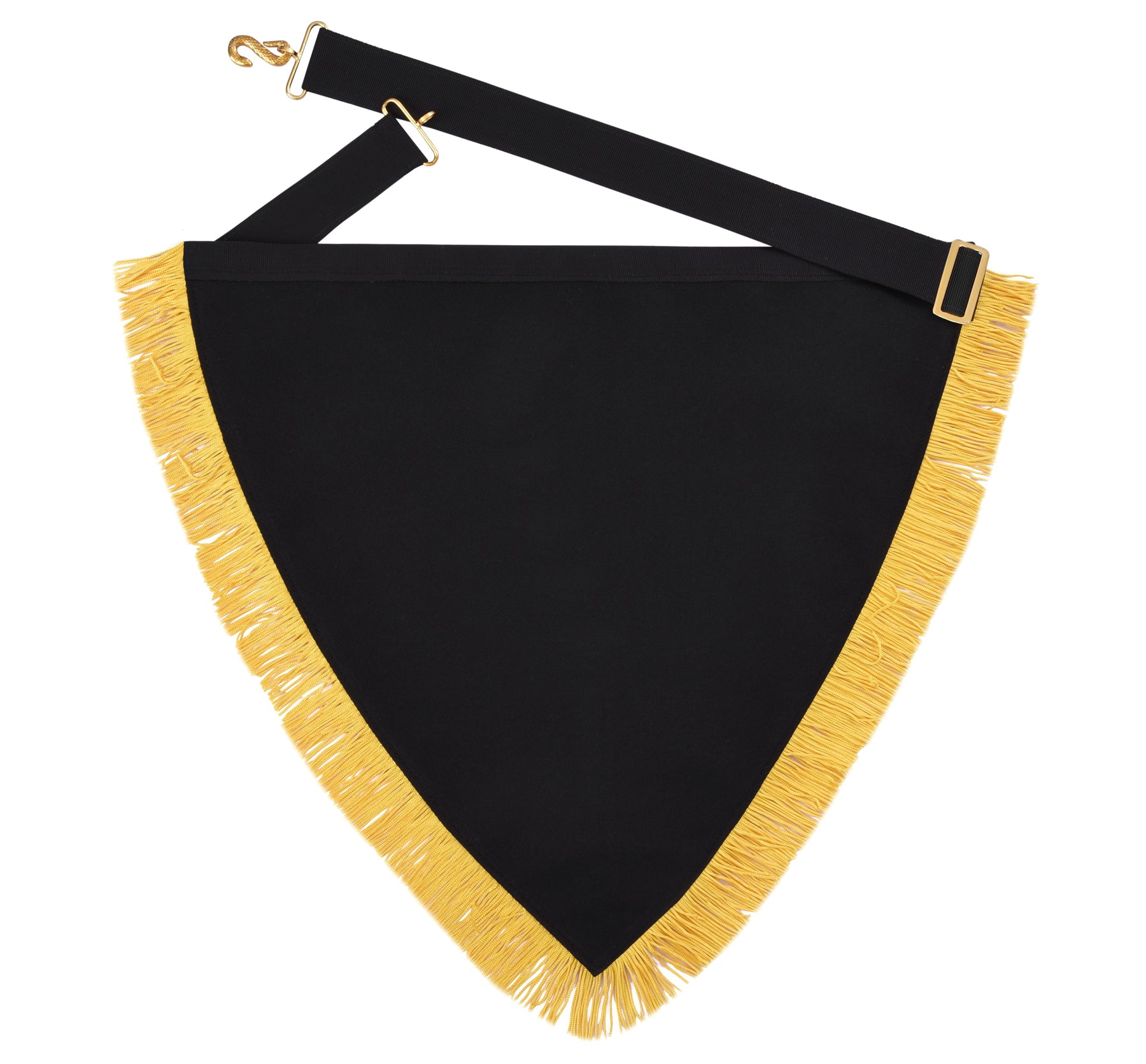 Knights Templar Apron - Triangular Black Velvet Hand Embroidery With Gold Tassels - Bricks Masons