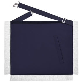 Past Master Blue Lodge Apron - Navy Velvet With Silver Braid & Fringe