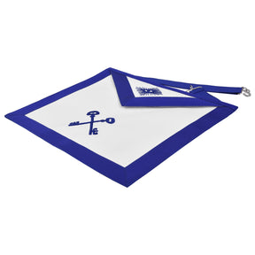 Treasurer Blue Lodge Officer Apron - Royal Blue Borders