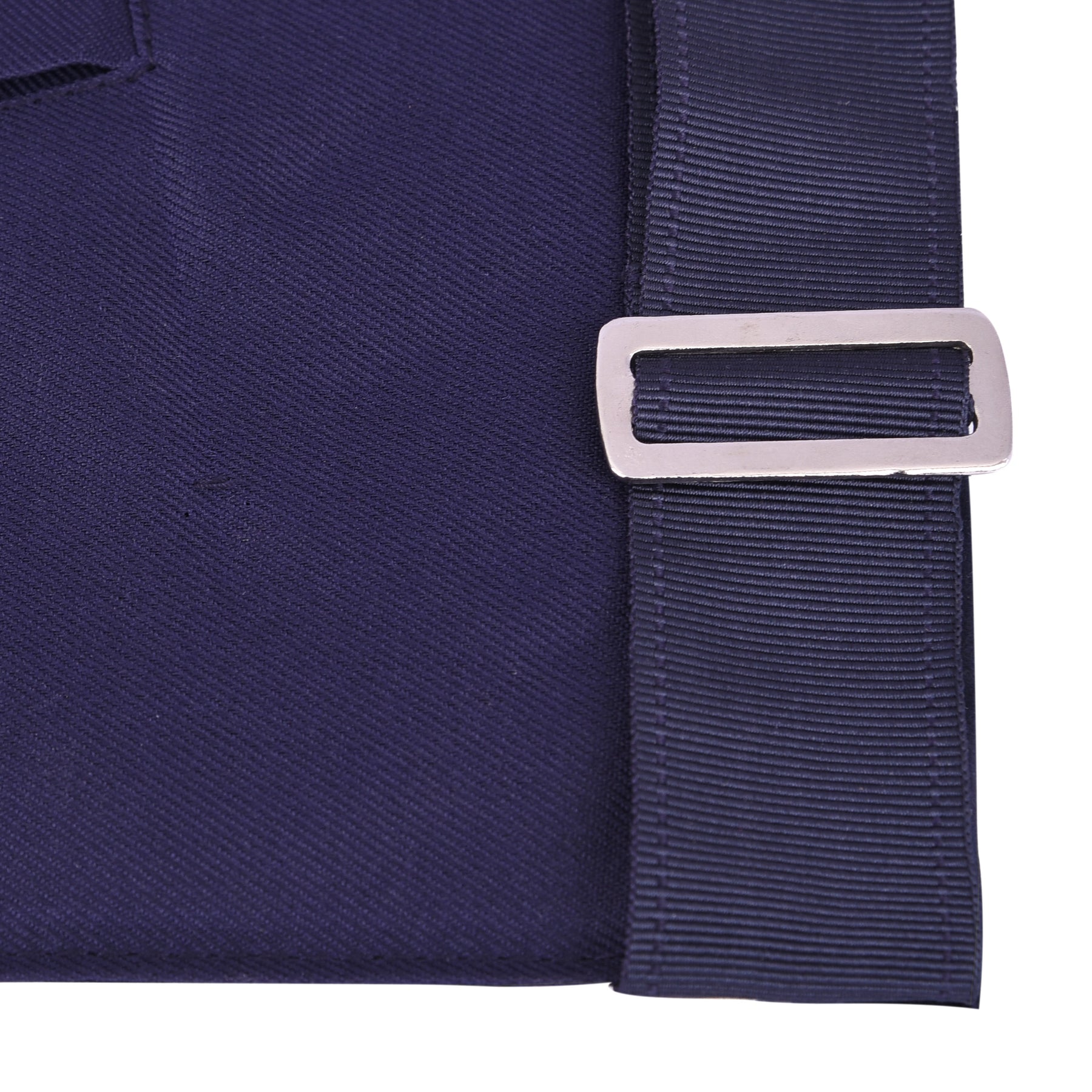 Senior Steward Officer Apron - Kenton Lodge Navy Velvet With Silver Embroidery Thread