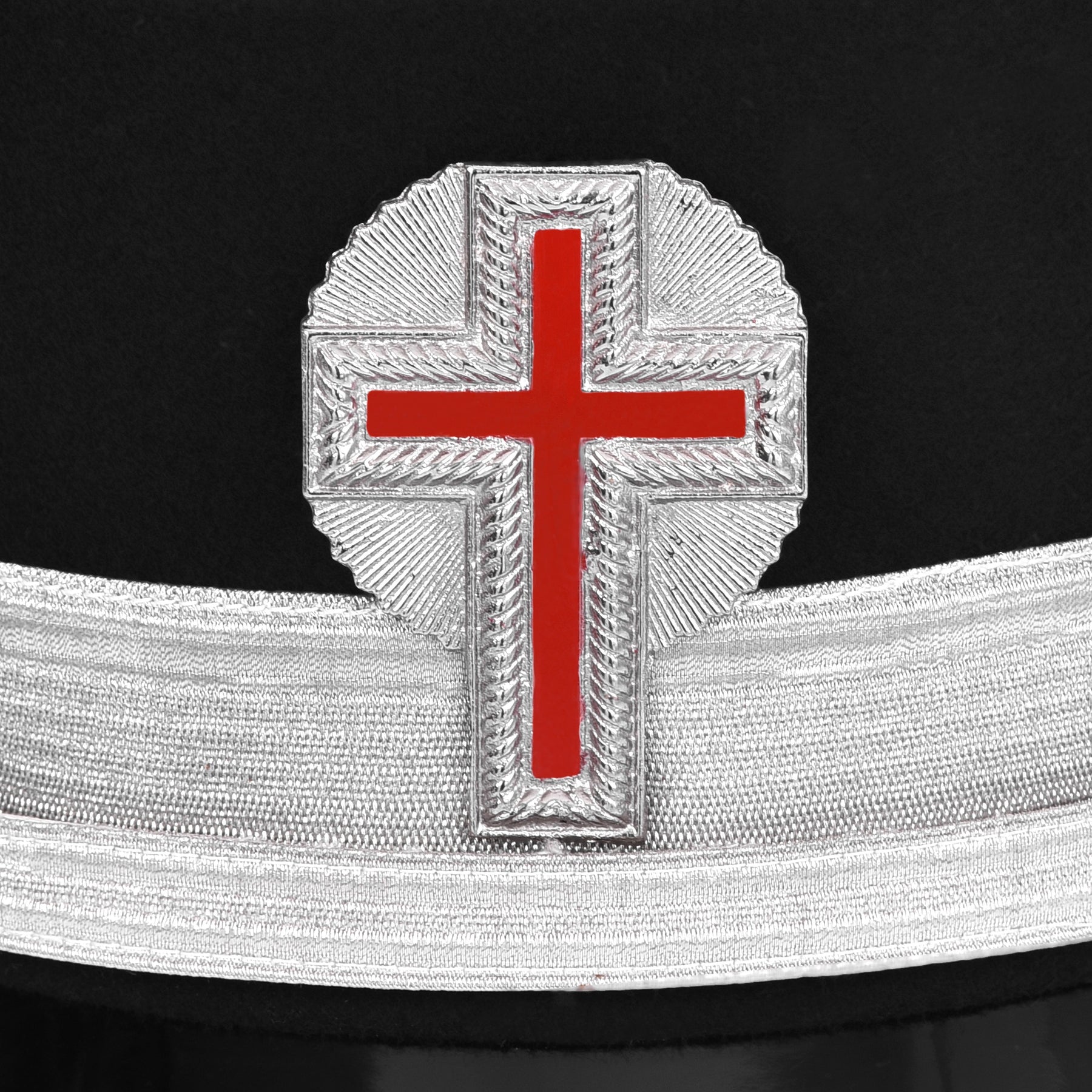 Past Commander Knights Templar Commandery Fatigue Cap - Silver Metal Embroidered with Rays (Copy) - Bricks Masons