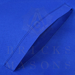Senior Warden Blue Lodge Officer Apron - Blue Ribbon With Machine Embroidery Customizable Flap - Bricks Masons