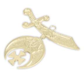Shriners Collar Jewel - Pure Brass Gold Plated - Bricks Masons