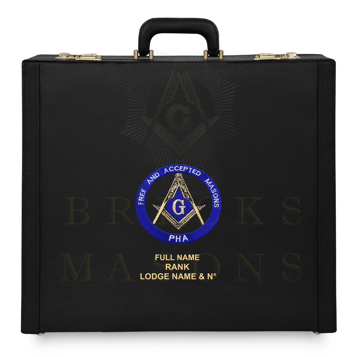 Master Mason Blue Lodge Apron Case - Machine Embroidery Free & Accepted Masons PHA Various Sizes