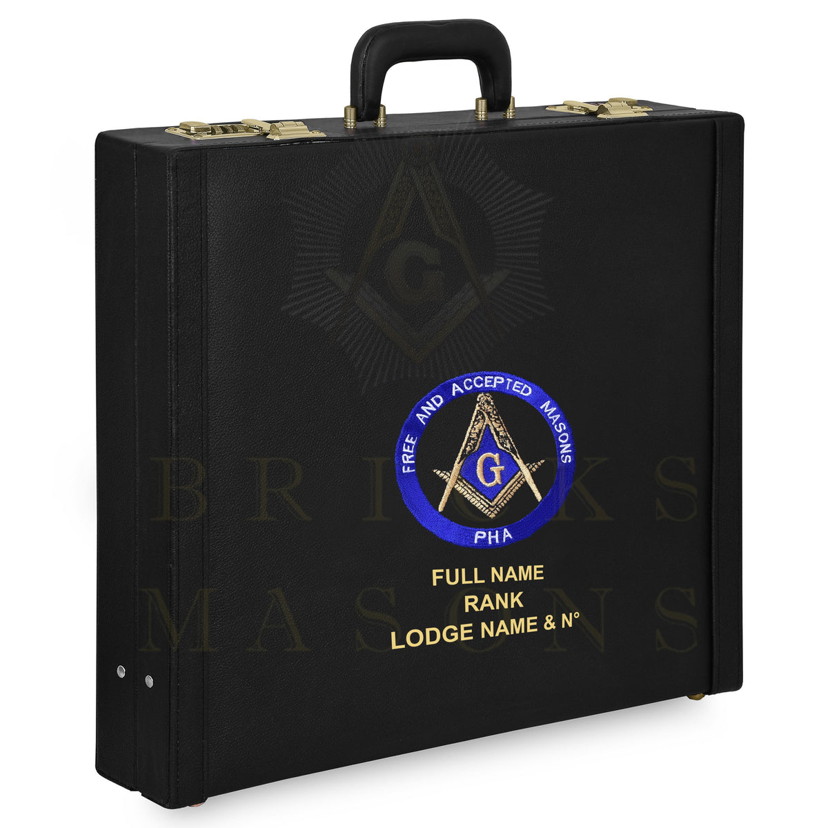 Master Mason Blue Lodge Apron Case - Machine Embroidery Free & Accepted Masons PHA Various Sizes