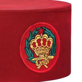 Order Of The Amaranth Crown Cap - Red Silk - Bricks Masons