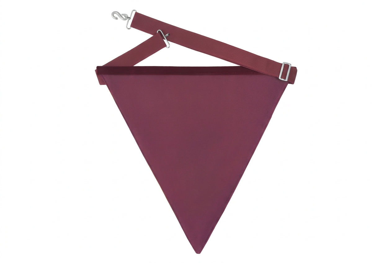Member Royal & Select Masters Apron - Maroon Velvet With Silver Braid - Bricks Masons