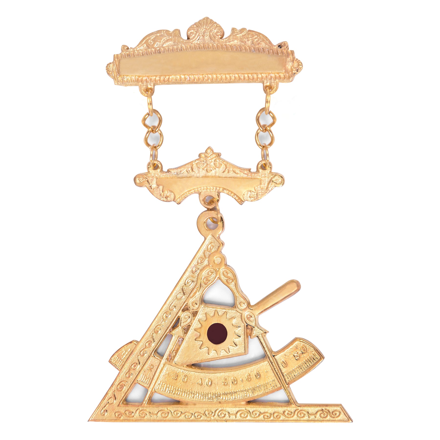 Past Illustrious Master Council Breast Jewel - Gold With Engravable Bar - Bricks Masons
