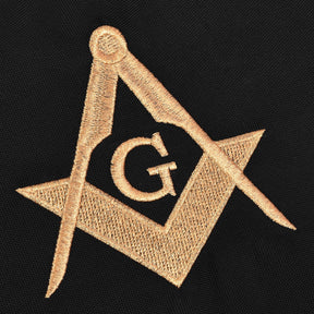 Master Mason Blue Lodge Apron Case - Black Cordura Fabric With Gold Emblem - Bricks Masons