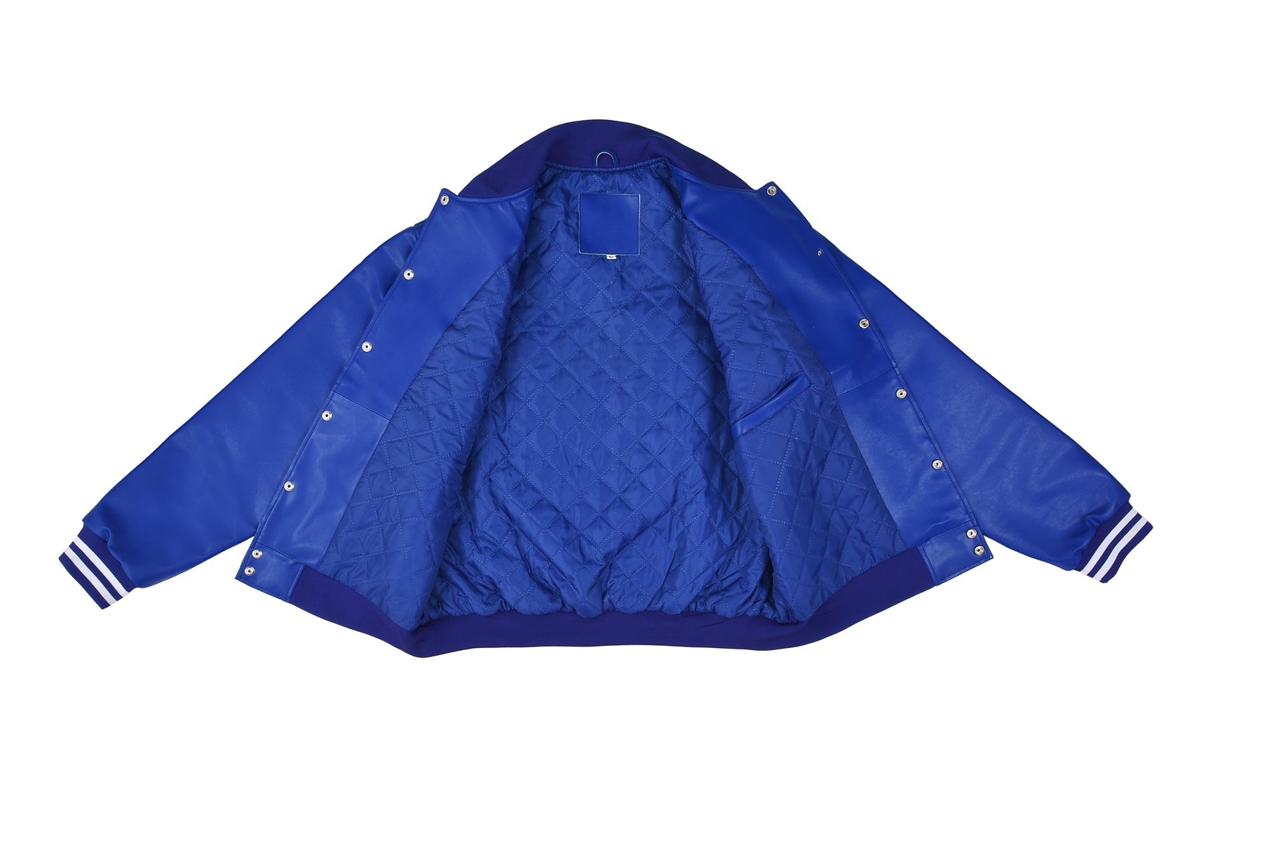 International Masons Jacket - Blue Leather With Customizable Embroidery - Bricks Masons