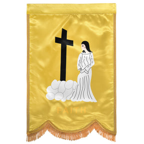 Faith Order Of The Amaranth Banner - Printed With Gold Braid & Fringe - Bricks Masons