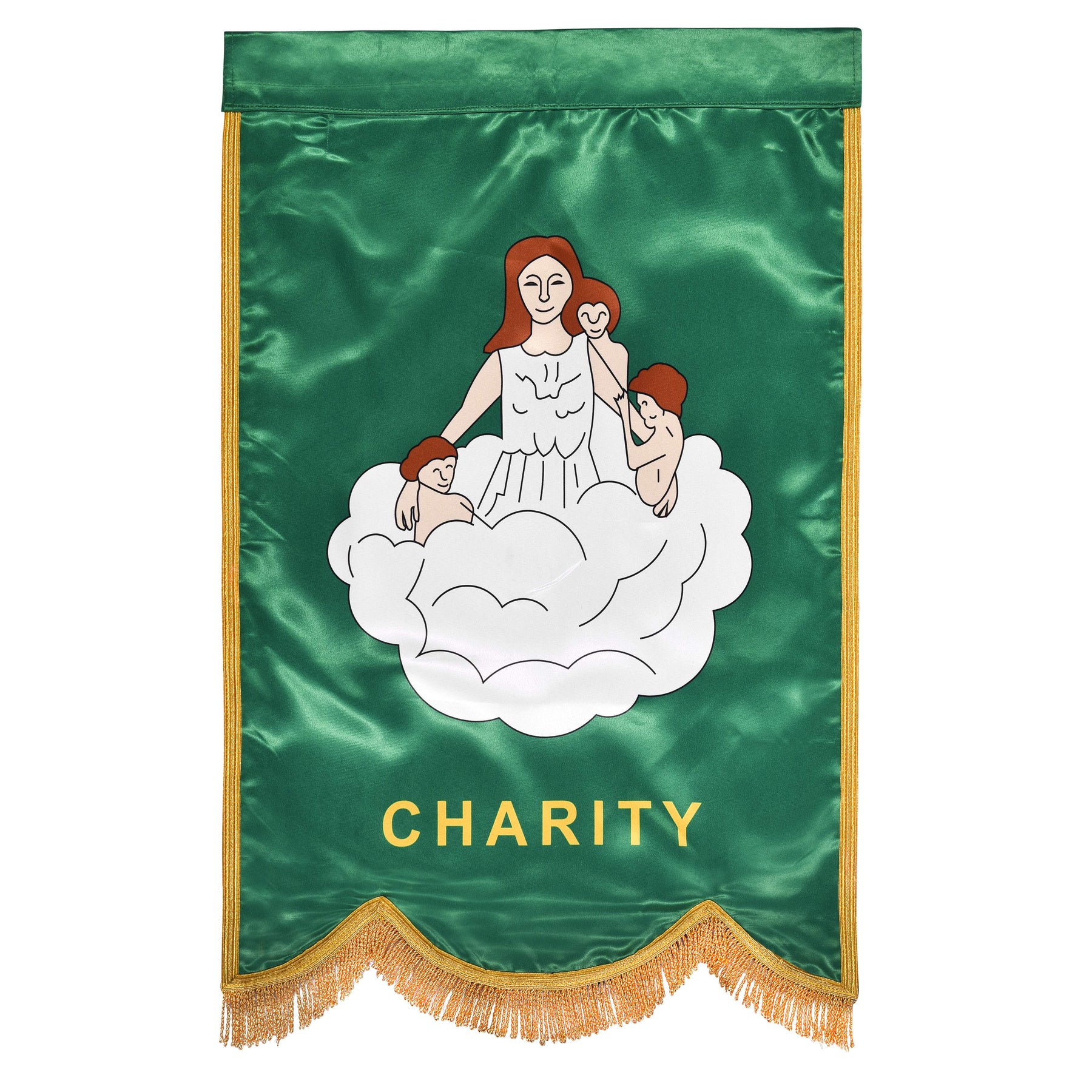 Charity Order Of The Amaranth Banner - Printed With Gold Braid & Fringe - Bricks Masons