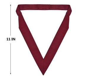 District Royal & Select Masters Officer Collar - Maroon Grosgrain Ribbon with Adjustable Velcro Closure - Bricks Masons
