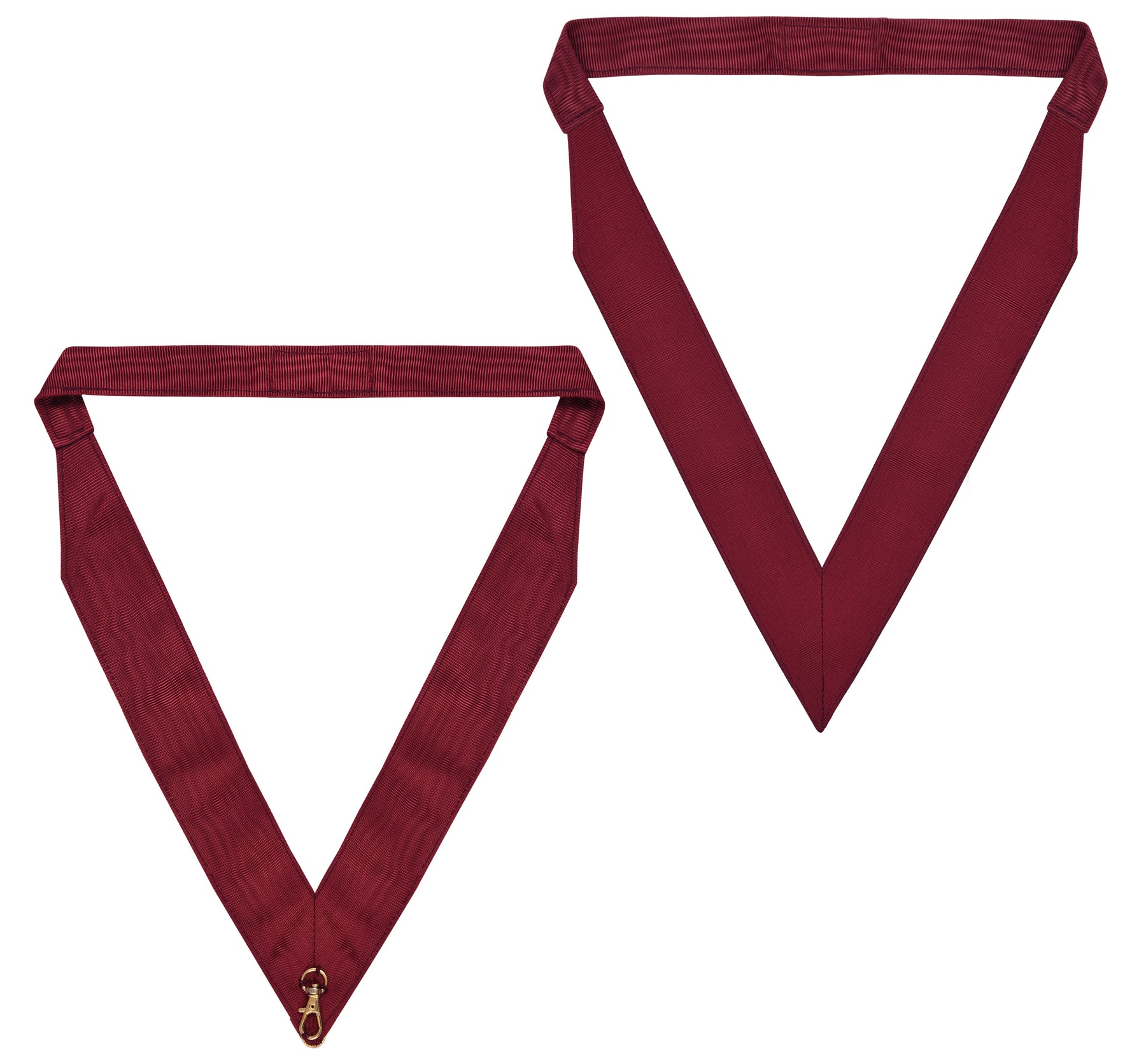 District Royal & Select Masters Officer Collar - Maroon Grosgrain Ribbon with Adjustable Velcro Closure - Bricks Masons
