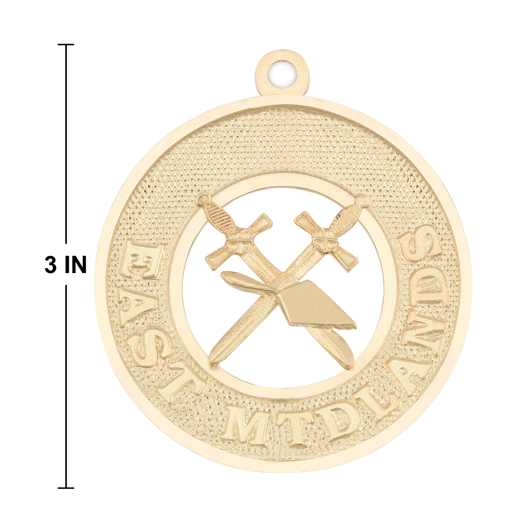 District Grand Captain of Guard Royal & Select Masters Officer Collar Jewel - East Midlands Gold Plated - Bricks Masons