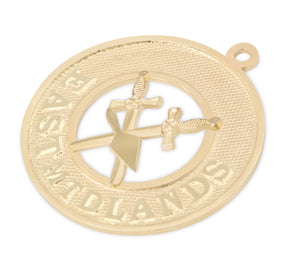 District Grand Captain of Guard Royal & Select Masters Officer Collar Jewel - East Midlands Gold Plated - Bricks Masons