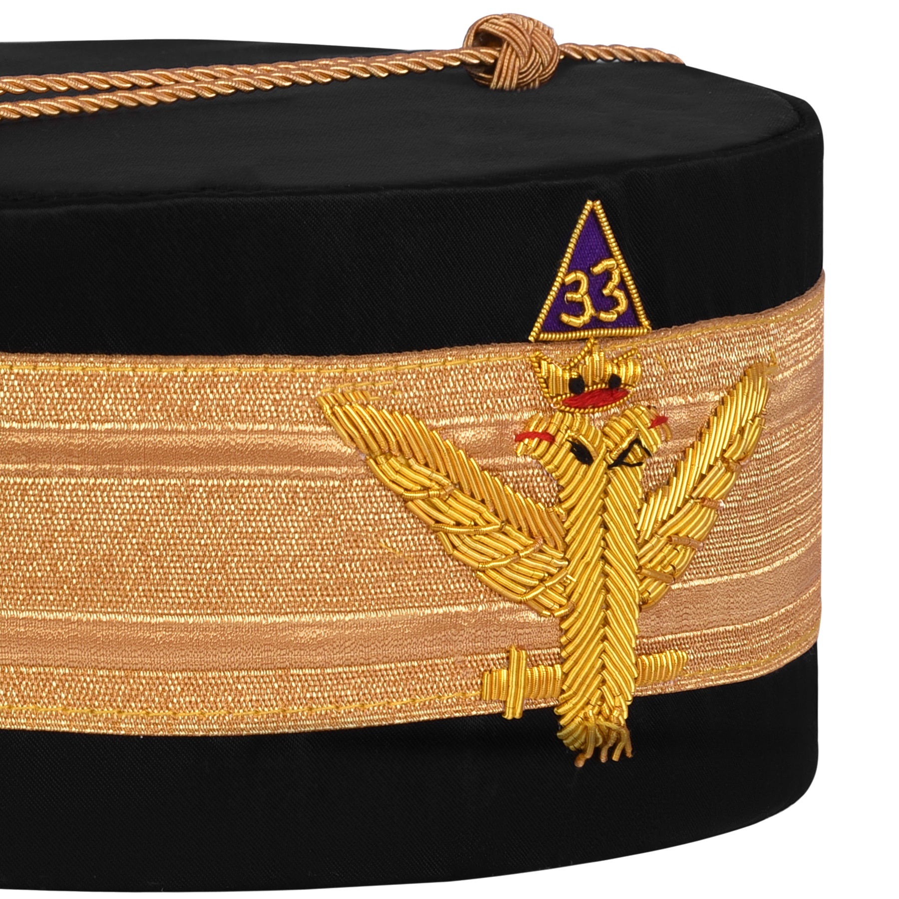 33rd Degree Scottish Rite Crown Cap - Wings Up With Gold Billion Emblem - Bricks Masons