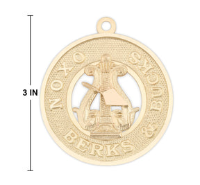 District Grand Organist Royal & Select Masters Officer Collar Jewel - BERKS & BUCKS Oxfordshire Berkshire Gold Plated - Bricks Masons