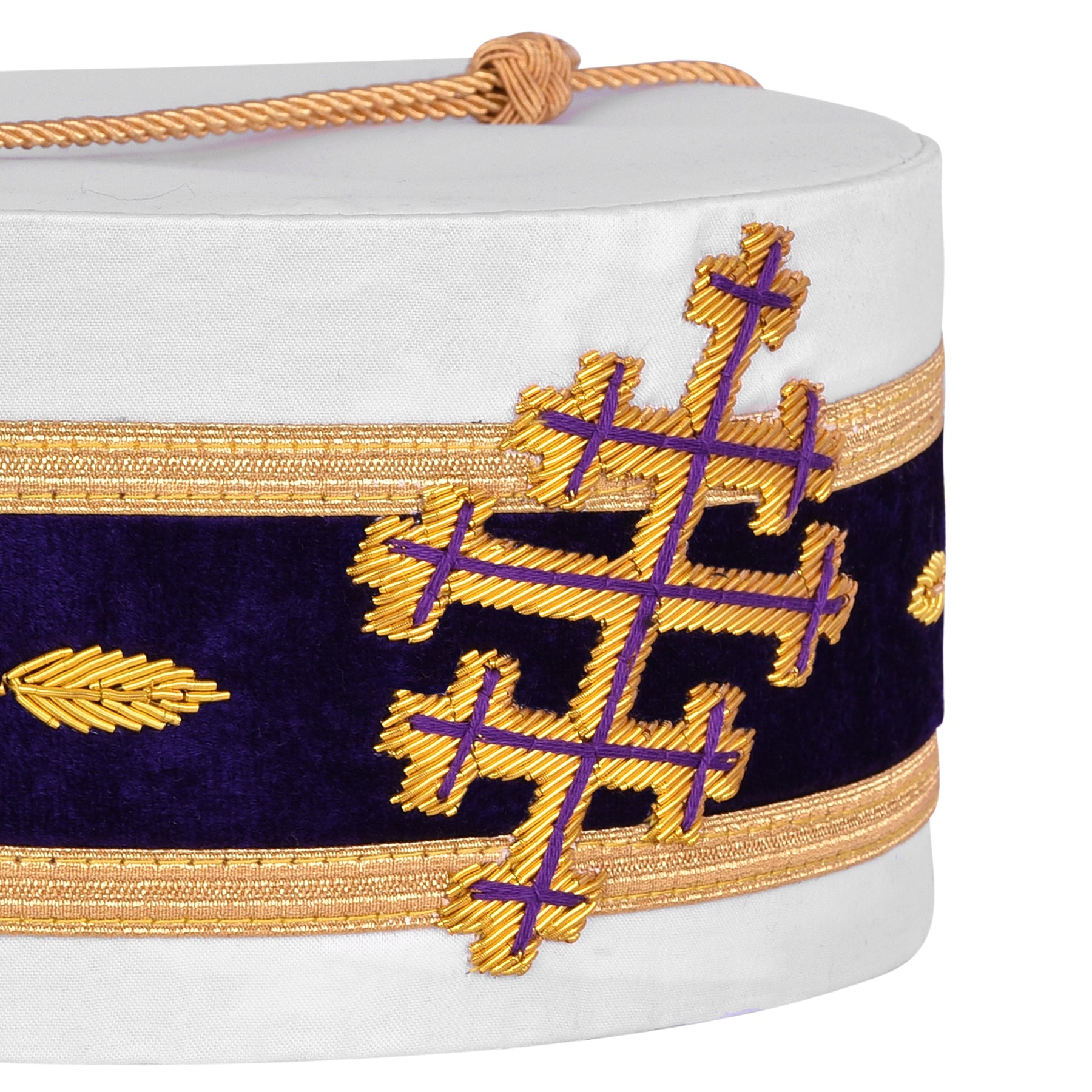 Sovereign Grand Commander 33rd Degree Scottish Rite Crown Cap - Hand Embroidery With Gold Bullion - Bricks Masons