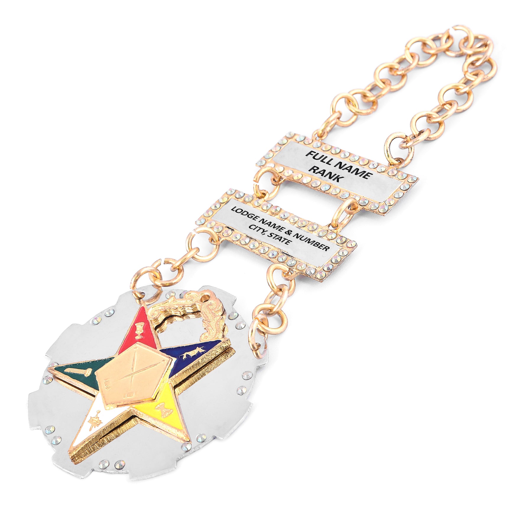 Worthy Matron OES Officer Collar Jewel - Gold Plated - Bricks Masons