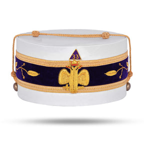 33rd Degree Scottish Rite Crown Cap - Wings Down Hand Embroidery With Gold Bullion - Bricks Masons