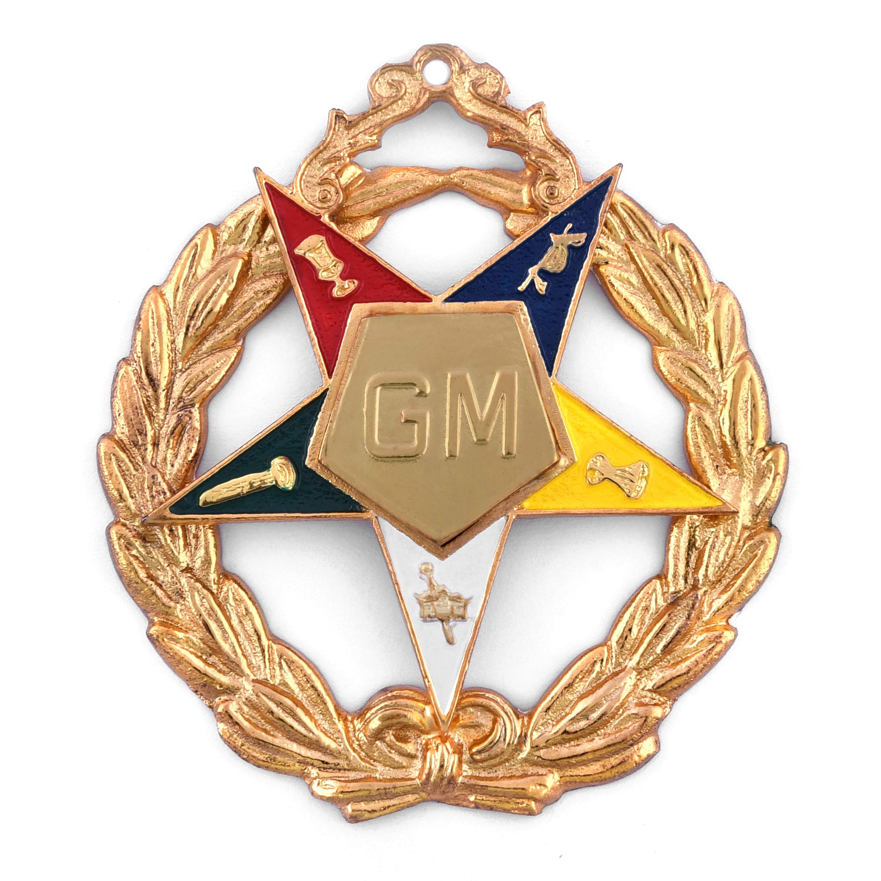Grand Matron OES Officer Collar Jewel - Gold Plated - Bricks Masons