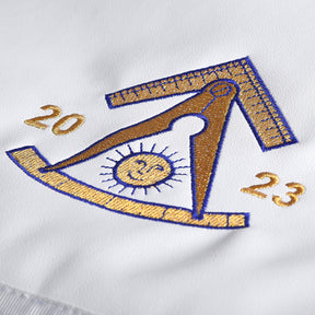 Past Master Blue Lodge California Regulation Apron - Great Seal Of The State Of Oklahoma - Bricks Masons